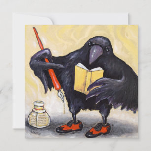 Crow met Pen note card Notitiekaartje