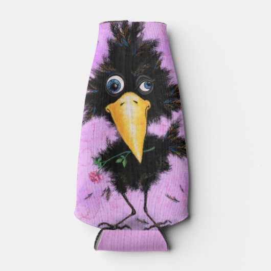 Crow met Roos flesfles Koelaar Fun Flesjeskoeler (Voorkant)