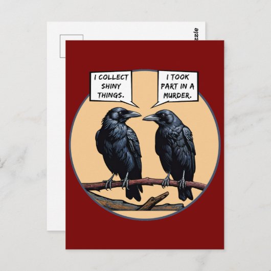 Crow Murder Funny Comic Briefkaart (Voorkant / Achterkant)