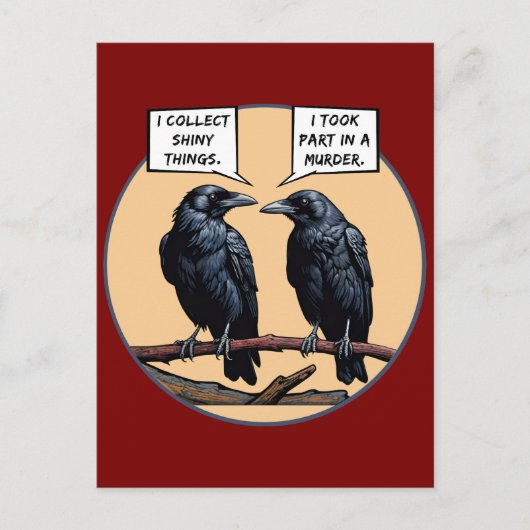 Crow Murder Funny Comic Briefkaart (Voorkant)