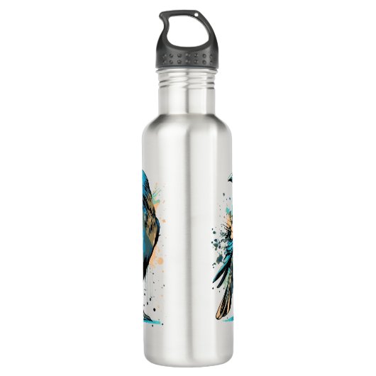 Crow Mystic - Zwarte Raven Water fles (Achterkant)