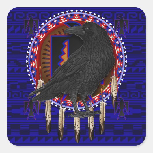 Crow Native Amerikaanse Sticker Design (Voorkant)