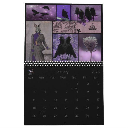 Crow Oddity Collage Kalender (Jan 2026)