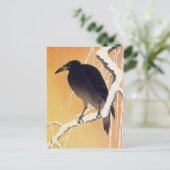 Crow on a Branch van Ohara Koson  Briefkaart (Staand voorkant)