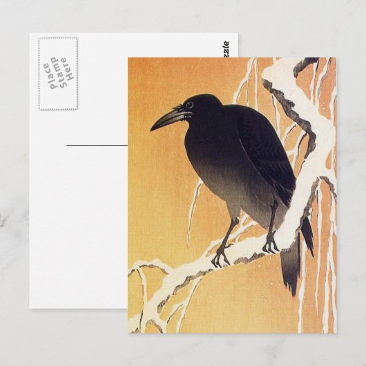 Crow on a Branch van Ohara Koson  Briefkaart (Voorkant / Achterkant)