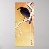 Crow on a Branch van Ohara Koson  Poster (Voorkant)