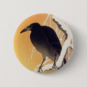 Crow on a Branch van Ohara Koson  Ronde Button 5,7 Cm (Voorkant)