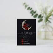 Crow on a Moon Black Product Range Kaart Visitekaartje (Staand voorkant)