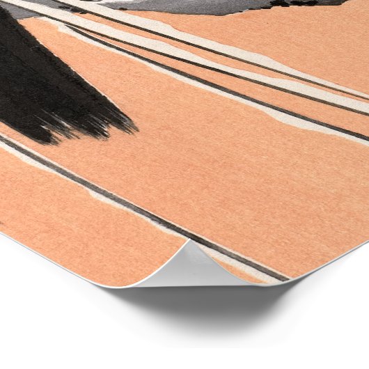 Crow on a Snow Covered Branch by Ohara Koson Poster (Hoek)