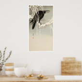 Crow on a Snowy Branch by Ohara Koson Poster (Keuken)