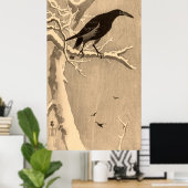 Crow on a Snowy Branch by Ohara Koson Poster (Thuiskantoor)