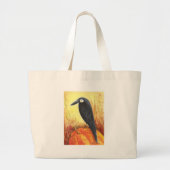 Crow on Pumpkin Grote Tote Bag (Voorkant)