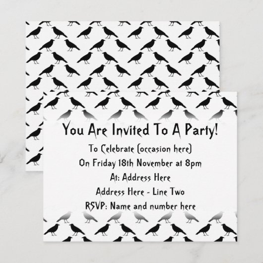 Crow Pattern. Kaart (Voorkant / Achterkant)