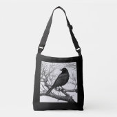 Crow Perched on Bare Winter Branches Crossbody Tas (Voorkant)