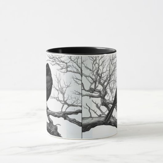 Crow Perched on Bare Winter Branches Mok (Midden)