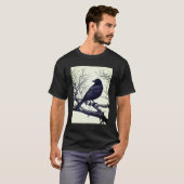 Crow Perched on Bare Winter Branches T-shirt (Voorkant volledig)