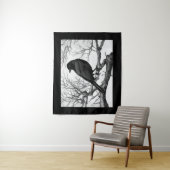 Crow Perched on Bare Winter Branches Wandkleed (In situ)