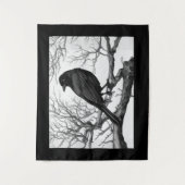 Crow Perched on Bare Winter Branches Wandkleed (Voorkant)