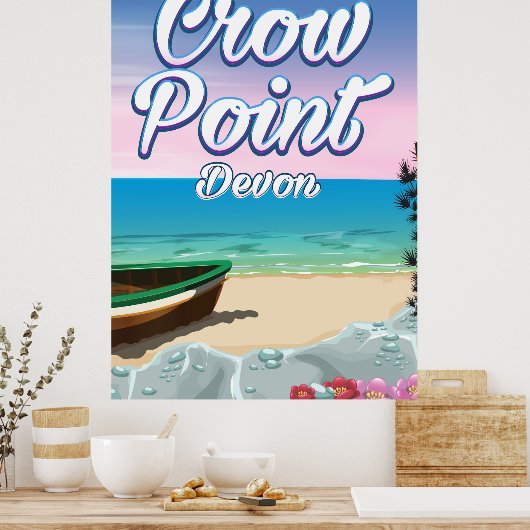 Crow Point, Devon Reisposter Poster (Keuken)