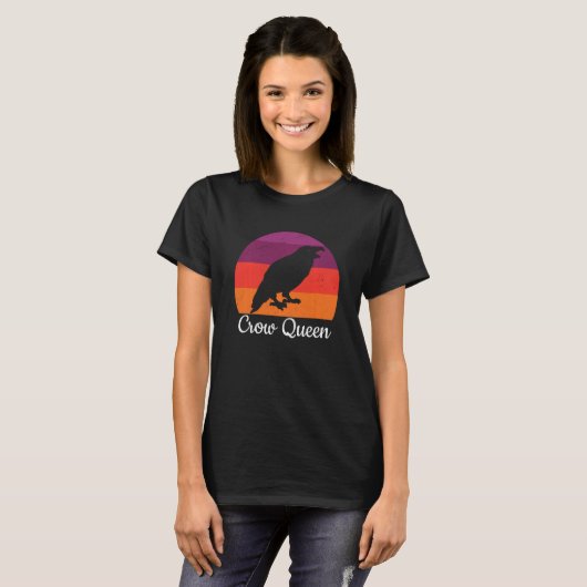 Crow Queen Black Raven Vogelliefhebber Vogelwacht T-shirt (Voorkant volledig)