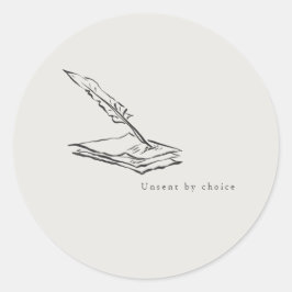 Crow-quilled page- Regency Correspondence Ronde Sticker