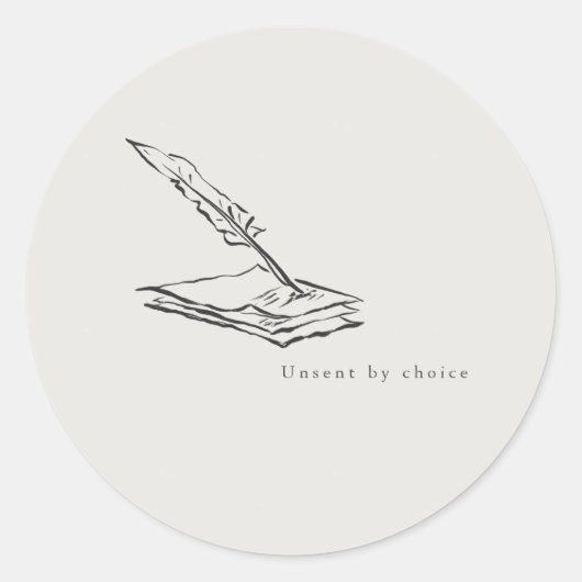 Crow-quilled page- Regency Correspondence Ronde Sticker (Voorkant)