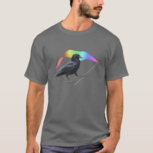 Crow Rainbow Flag T-shirt (Voorkant)