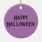 Crow Raven en Skull Halloween Paarse Sterren Vleer Keramisch Ornament (Achterkant)