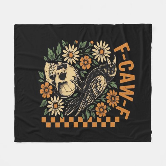 Crow Raven F-Caw-F Cool Unique Fleece Deken (Voorkant (Horizontaal))
