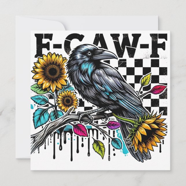 Crow Raven F-CAW-F Funny Halloween (Voorkant)