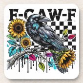 Crow Raven F-CAW-F Funny Halloween Bier Onderzetter (Voorkant)