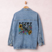 Crow Raven F-CAW-F Funny Halloween Denim Jacket (Hangar)