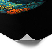 Crow Raven F-Caw-F Funny Halloween Gothic Checkere Poster (Hoek)