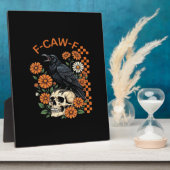 Crow Raven F-Caw-F Funny Halloween Gothic Creative Fotoplaat (Zijkant)
