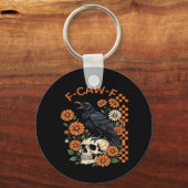 Crow Raven F-Caw-F Funny Halloween Gothic Creative Sleutelhanger (Voorkant)