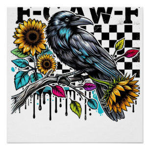 Crow Raven F-CAW-F Funny Halloween Perfect Poster