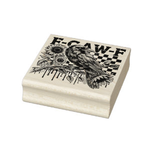 Crow Raven F-CAW-F Funny Halloween Rubberstempel