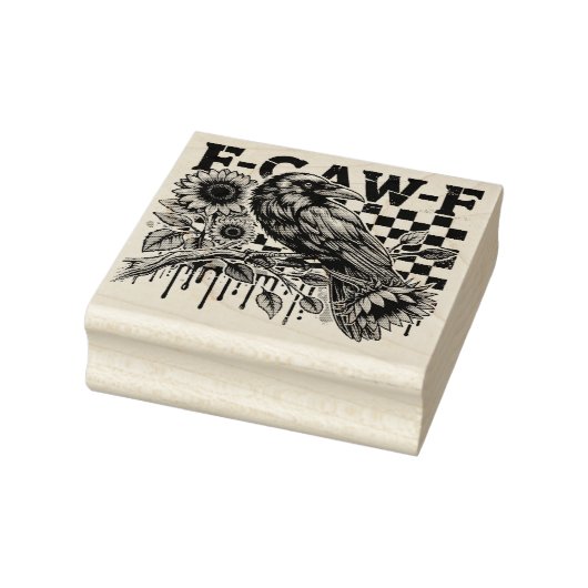 Crow Raven F-CAW-F Funny Halloween Rubberstempel (Stempel)