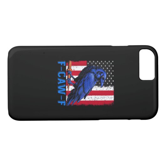 Crow Raven Funny F-Caw-F Minimal Clean Case-Mate iPhone Case (Achterkant (Horizontaal))