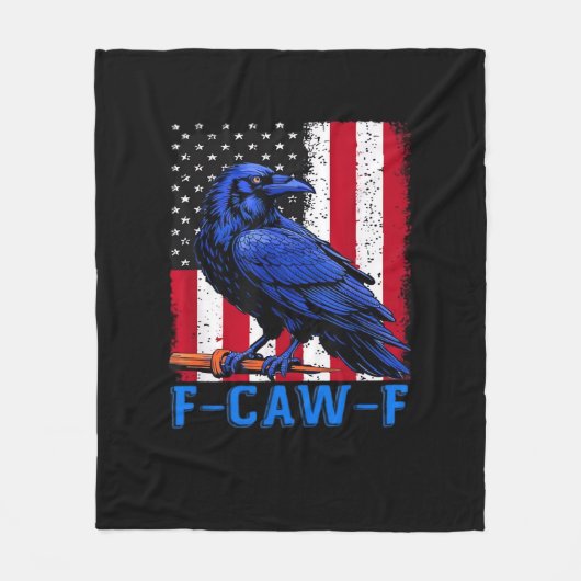 Crow Raven Funny F-Caw-F Minimal Clean Fleece Deken (Voorkant)