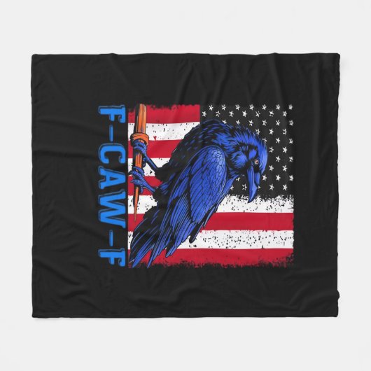 Crow Raven Funny F-Caw-F Minimal Clean Fleece Deken (Voorkant (Horizontaal))
