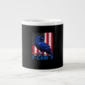 Crow Raven Funny F-Caw-F Minimal Clean Grote Koffiekop (Voorkant)