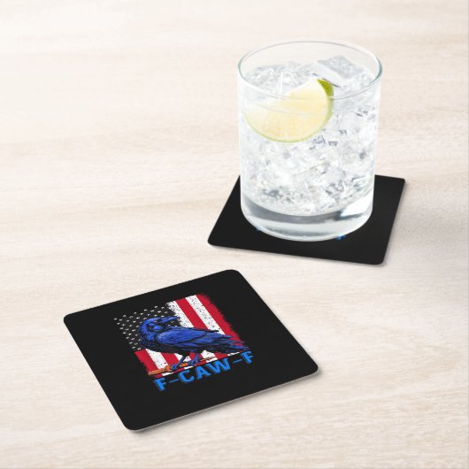 Crow Raven Funny F-Caw-F Minimal Clean Kartonnen Onderzetters (Insitu)