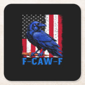 Crow Raven Funny F-Caw-F Minimal Clean Kartonnen Onderzetters (Voorkant)