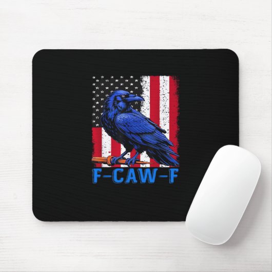 Crow Raven Funny F-Caw-F Minimal Clean Muismat (Met muis)