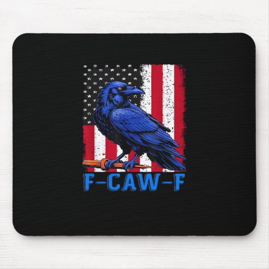 Crow Raven Funny F-Caw-F Minimal Clean Muismat (Voorkant)
