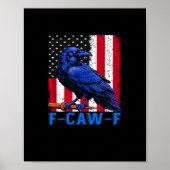 Crow Raven Funny F-Caw-F Minimal Clean Poster (Voorkant)