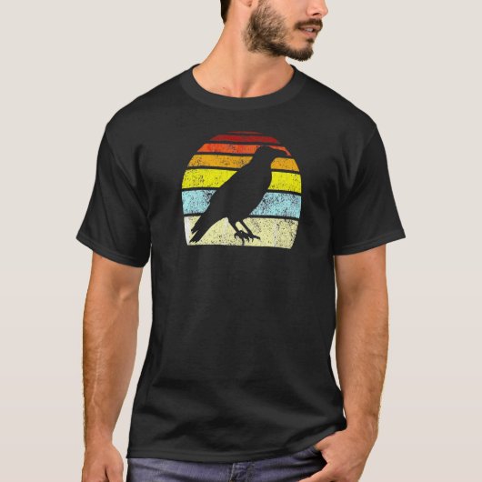 Crow  Raven Gothic Retro Bird Mannen T-shirt (Voorkant)
