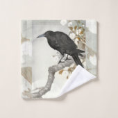 Crow Raven Koson Japanese Bird Bad Handdoek (Wasdoekje)