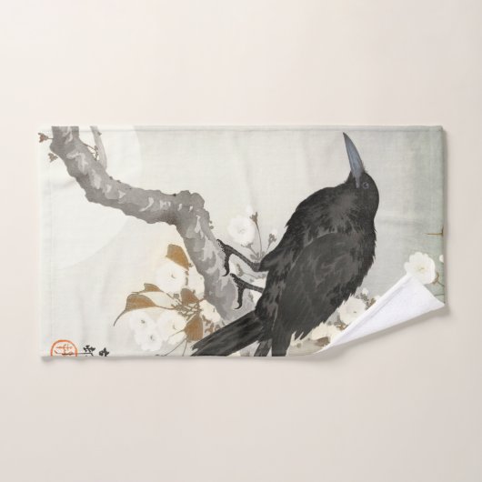 Crow Raven Koson Japanese Bird Bad Handdoek (Handdoek)